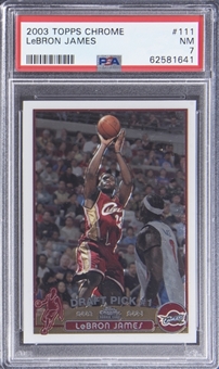 2003-04 Topps Chrome #111 LeBron James Rookie Card – PSA NM 7